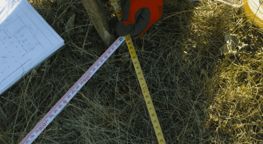 Разметка поля под сваи